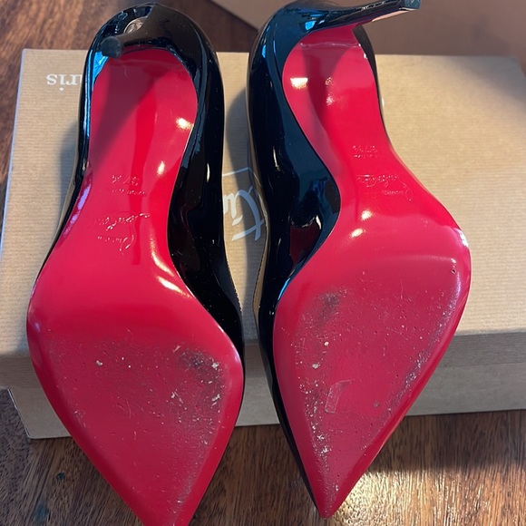 Christian Louboutin So Kate 120 Black Patent Leather Stiletto Heel Pumps 37.5 - Picture 4 of 9